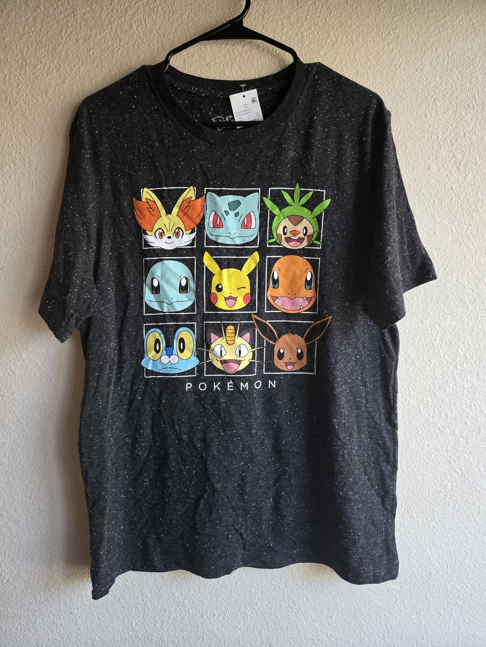 NWT Pokemon Charcoal Graphic Tee with Pikachu & Friends Size L